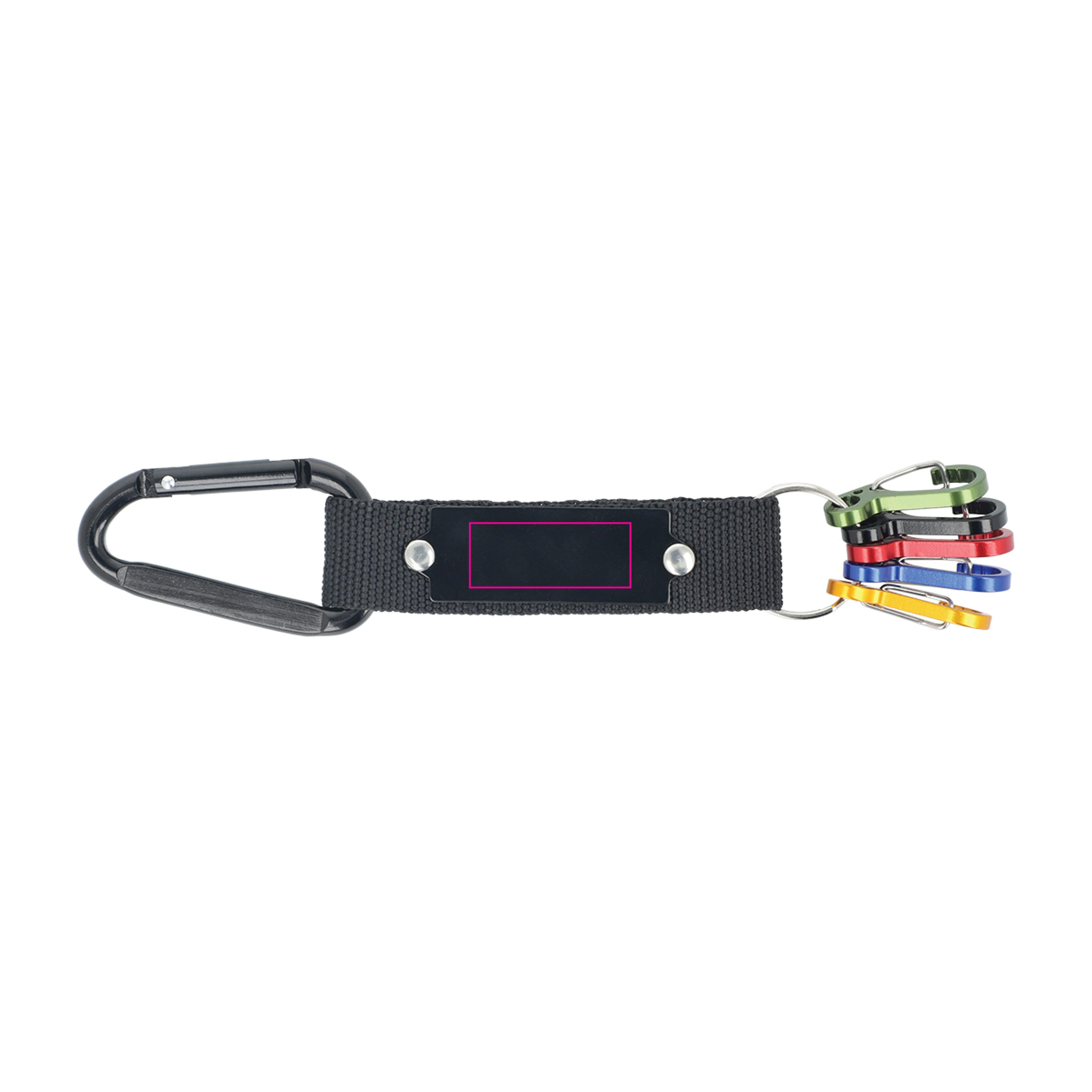 Karabijnhaak sleutelhanger Zwart