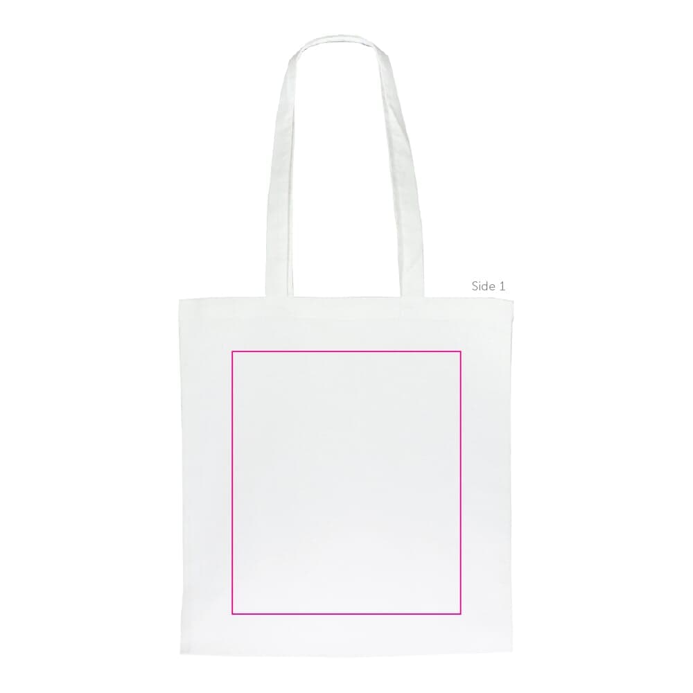 Schoudertas biologisch katoen kleur lang 140g/m² 38x42 cm Wit