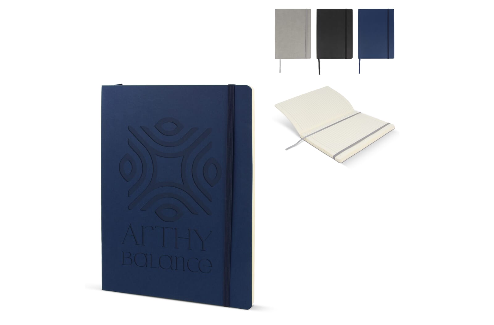 Notitieboek zachte kaft Maxi Grijs