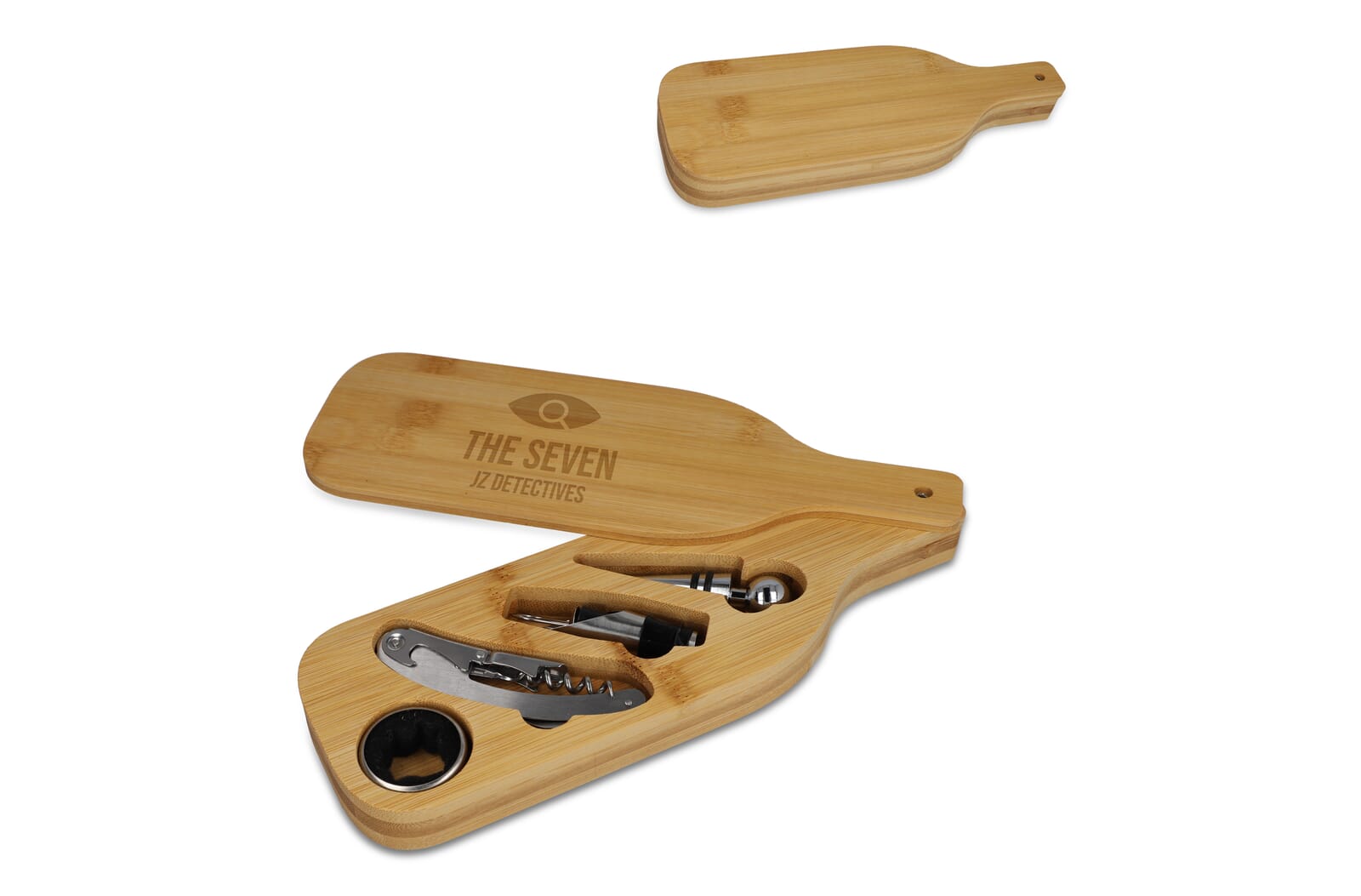 Wijnset in bamboe doos Natuur