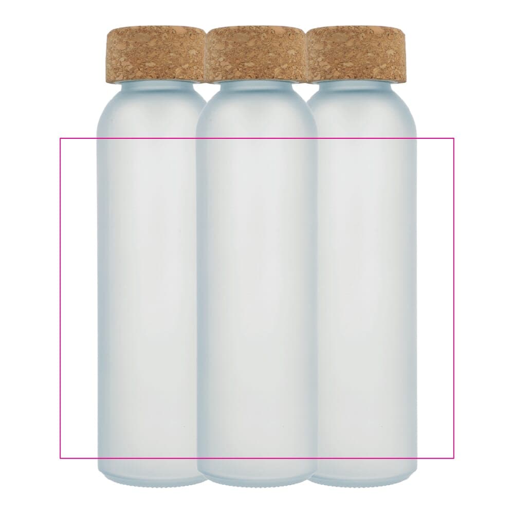 Matglazen gerecycled fles met kurken dop 500ml Ecru / Wit