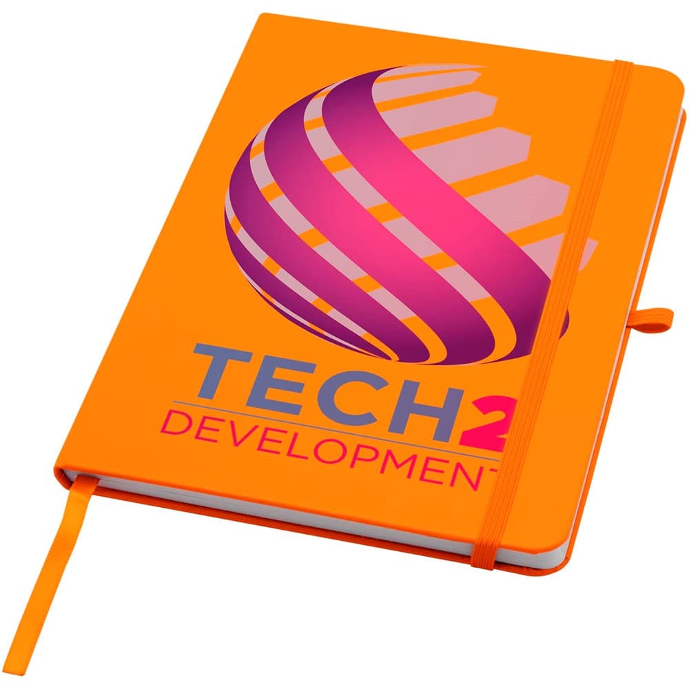 Teak A5 gerecycled notitieboek met harde kaft en gelinieerde pagina's