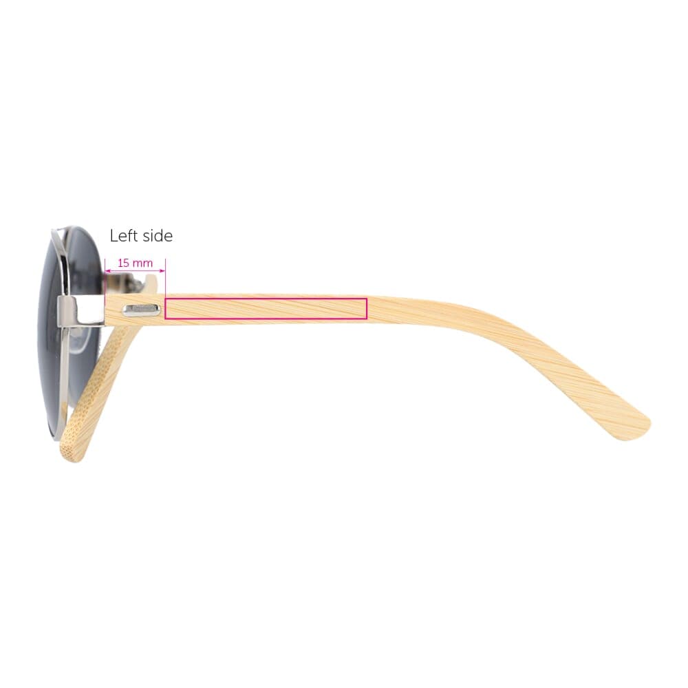 Aviator zonnebril met bamboe poten Natuur