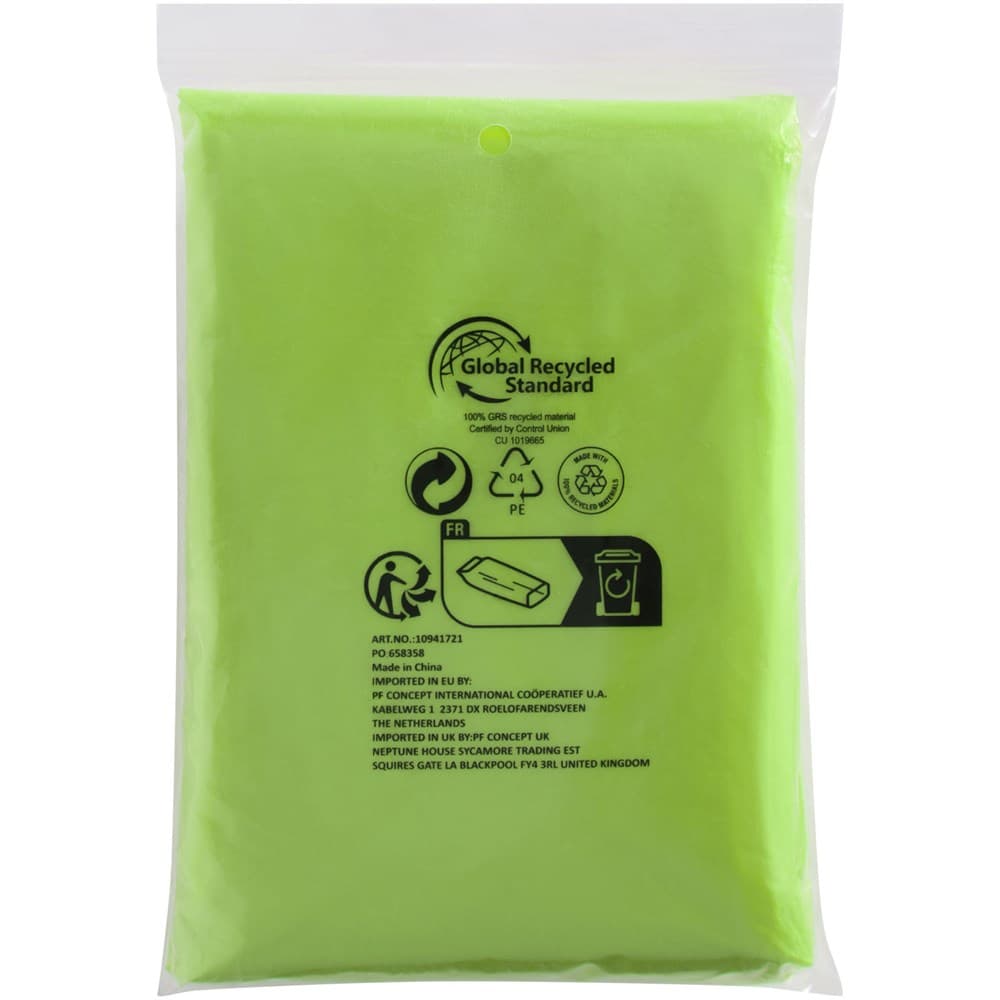 Mayan gerecyclede wegwerp regenponcho met opbergtasje Mayan gerecyclede wegwerp regenponcho met opbergtasje
