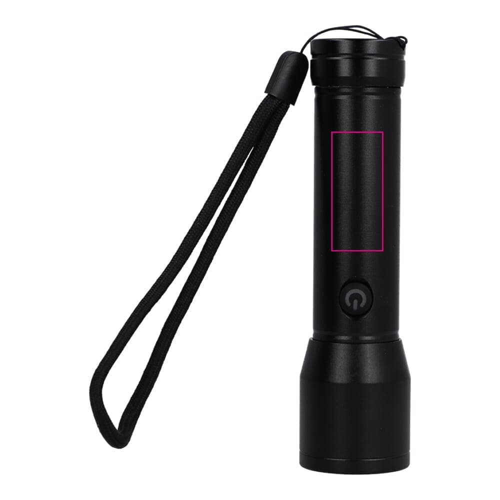 Oplaadbare IPX4-zaklamp van gerecycled aluminium Zilver