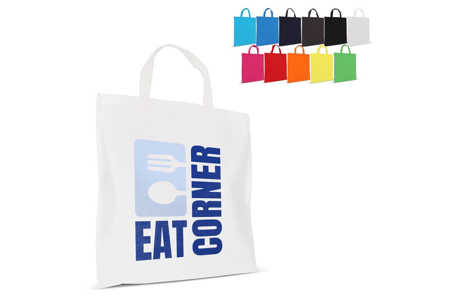 Schoudertas OEKO-TEX® gekleurd kort 140g/m² 38x42 cm Oranje