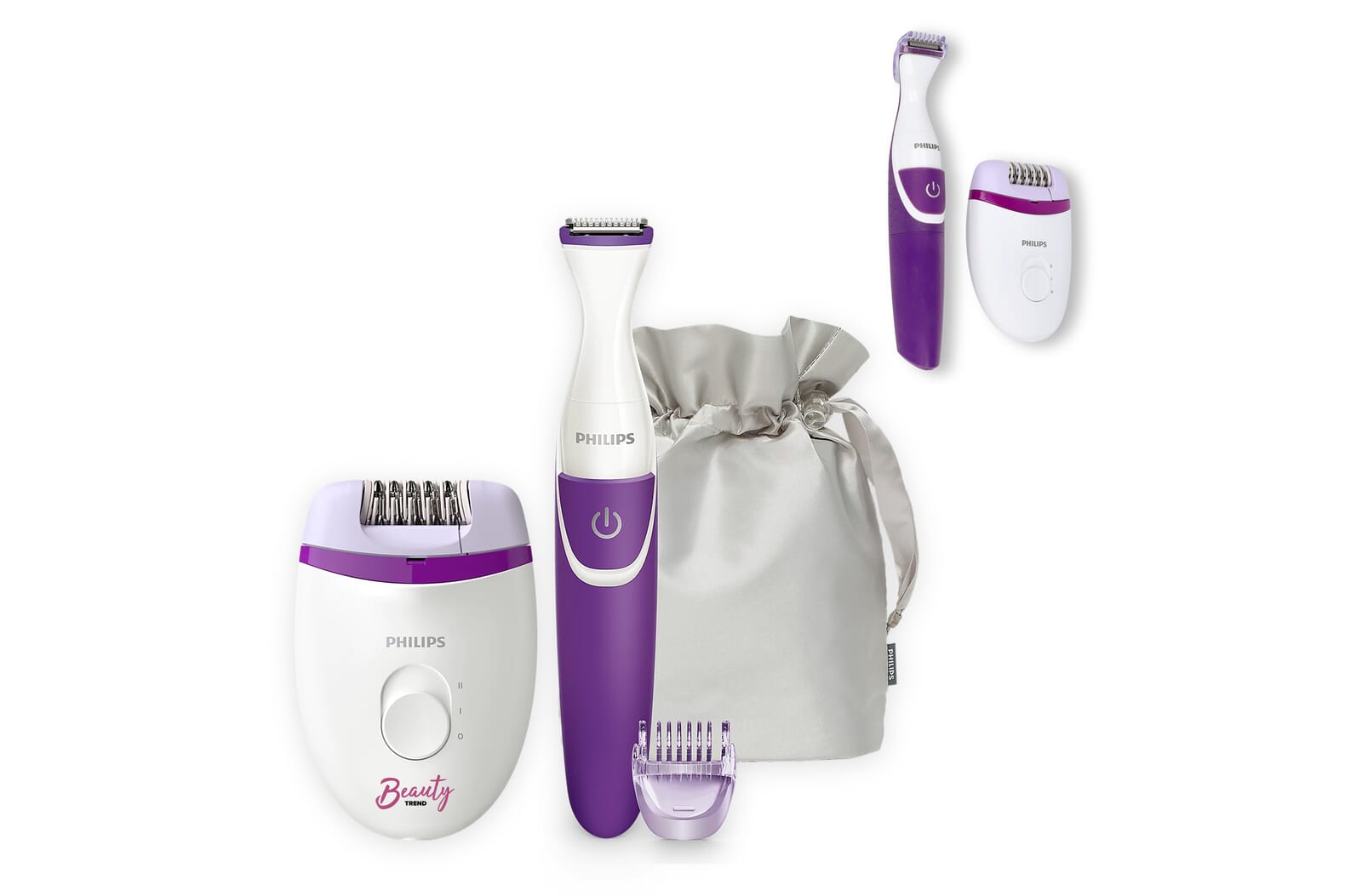 BRP505|Philips Satinelle compacte epilator en snoerloze bikinilijntrimmer Wit