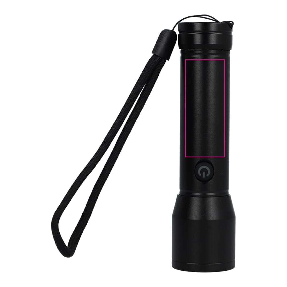 Oplaadbare IPX4-zaklamp van gerecycled aluminium Zilver