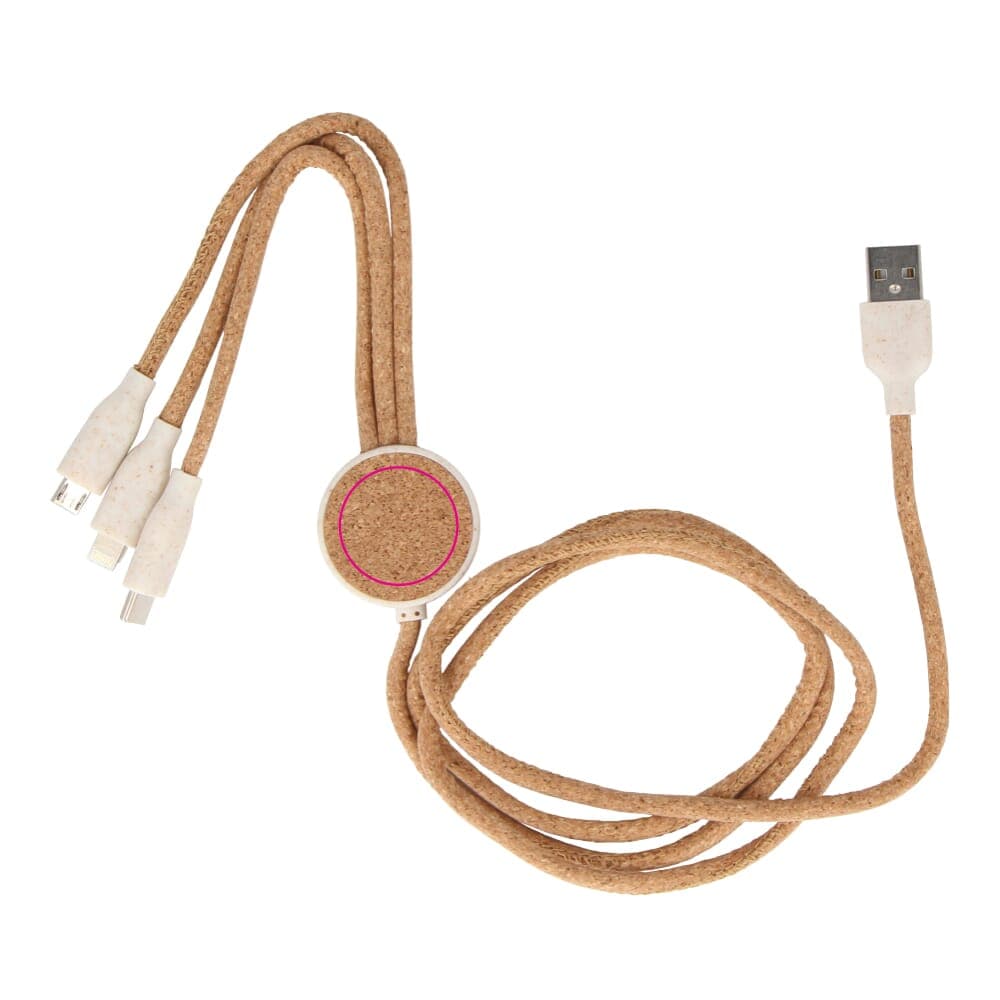 Kurk 3 in 1 PD Oplaadkabel / Datakabel  Natuur