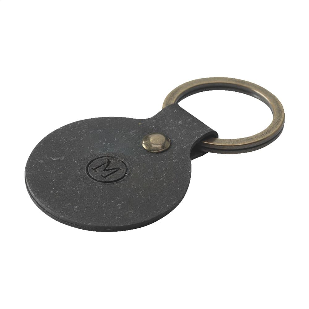 Recycled Leather Keyring Round sleutelhanger