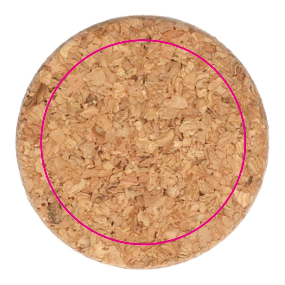 Gerecycled glazen fles met kurken dop 500ml Transparant