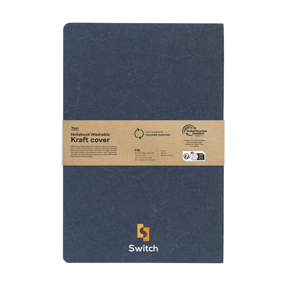 Notebook GRS Washable Kraft Cover A5 notitieboek