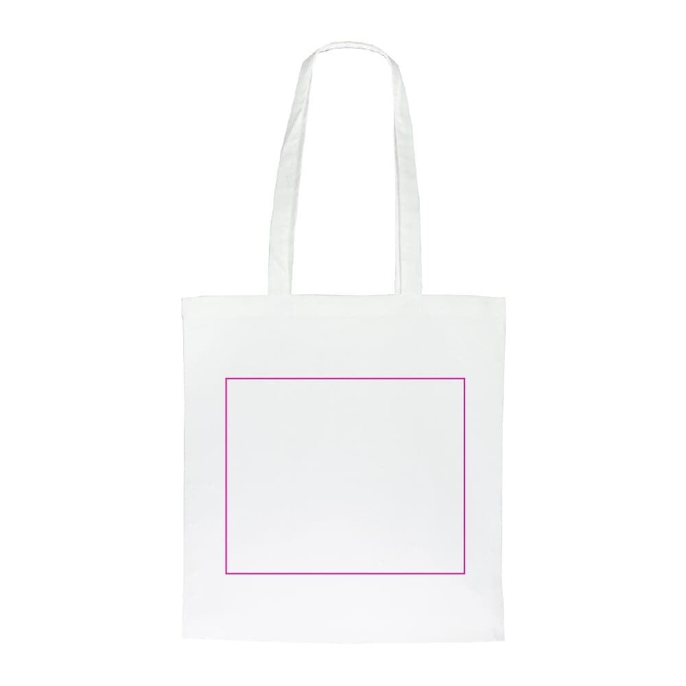 Schoudertas biologisch katoen kleur lang 140g/m² 38x42 cm Wit