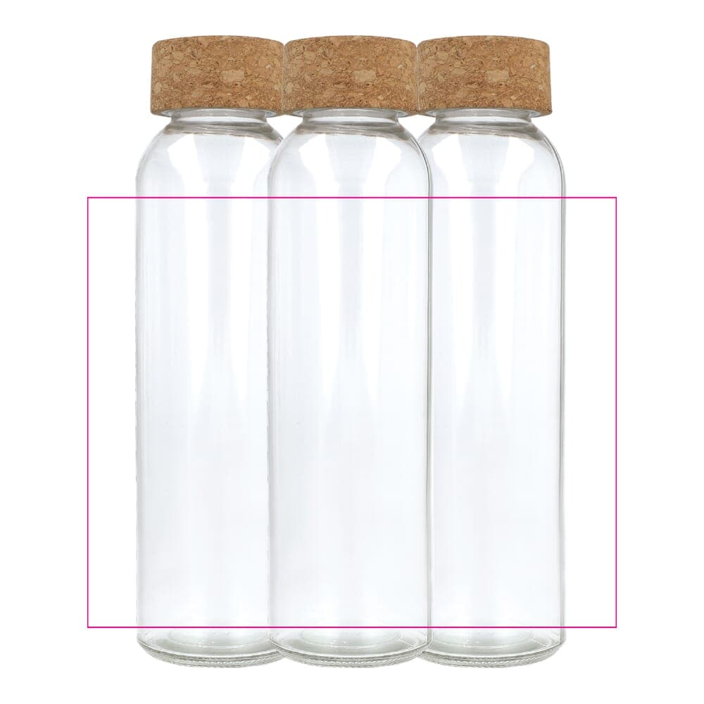 Gerecycled glazen fles met kurken dop 500ml Transparant