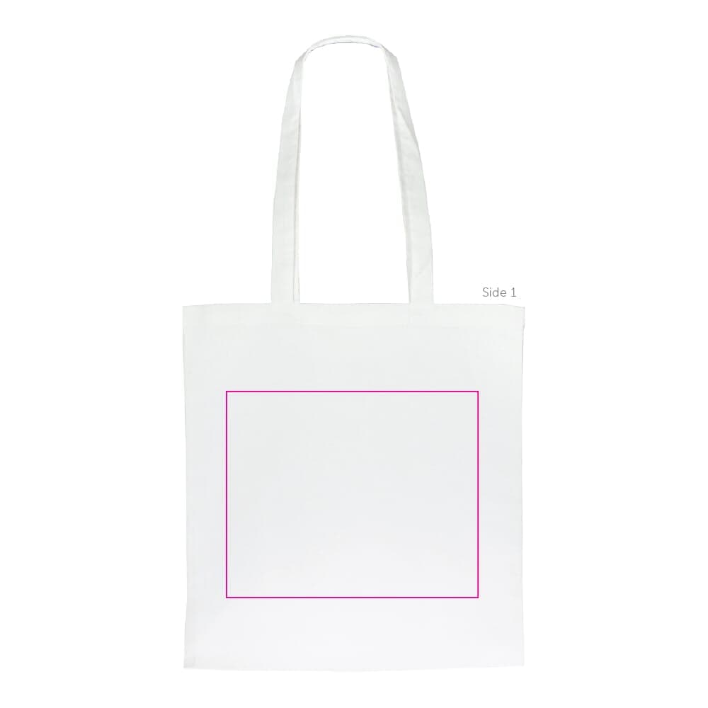 Schoudertas biologisch katoen kleur lang 140g/m² 38x42 cm Wit