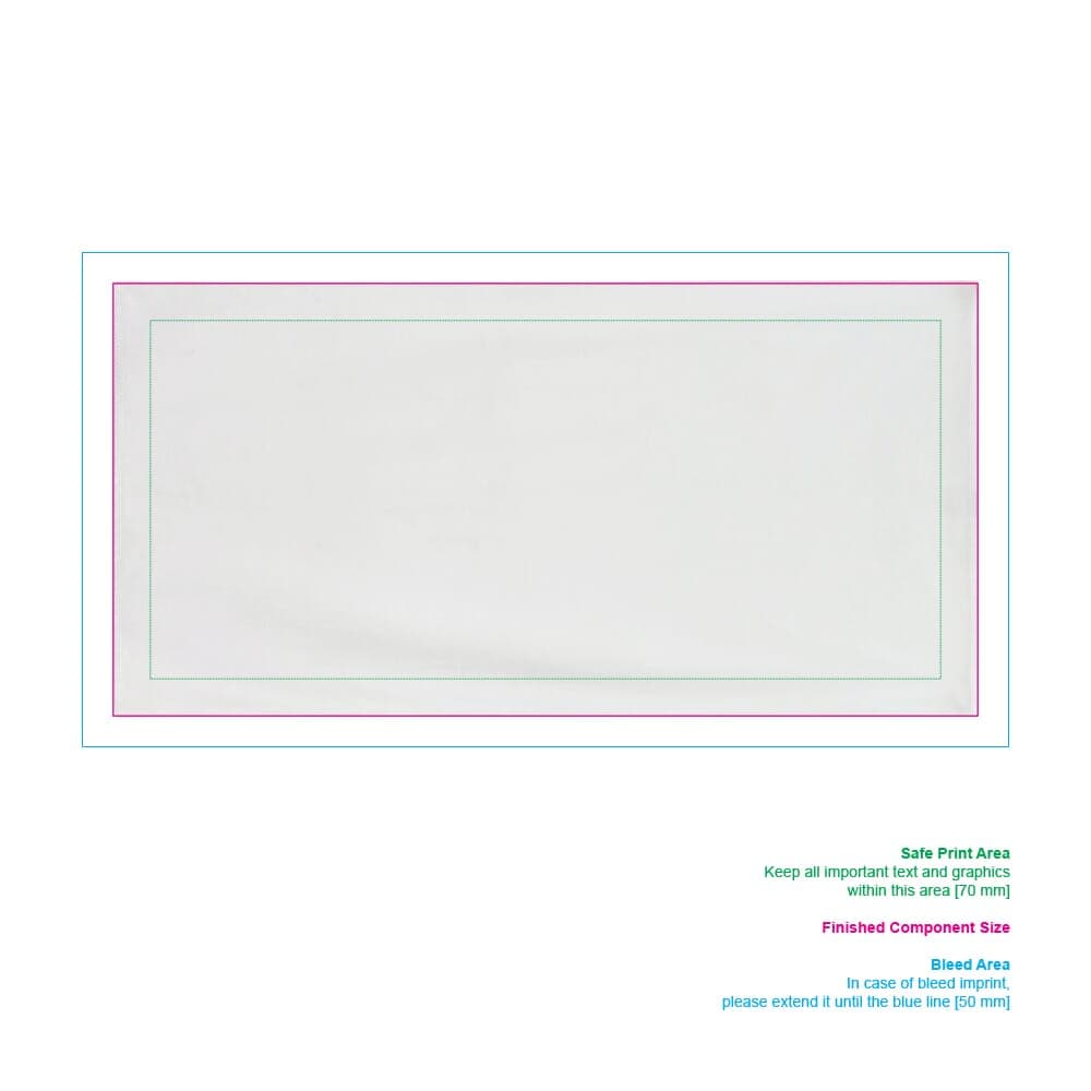 Dubbelzijdige handdoek sublimatie 70 x 140 cm 400 g/m² Wit