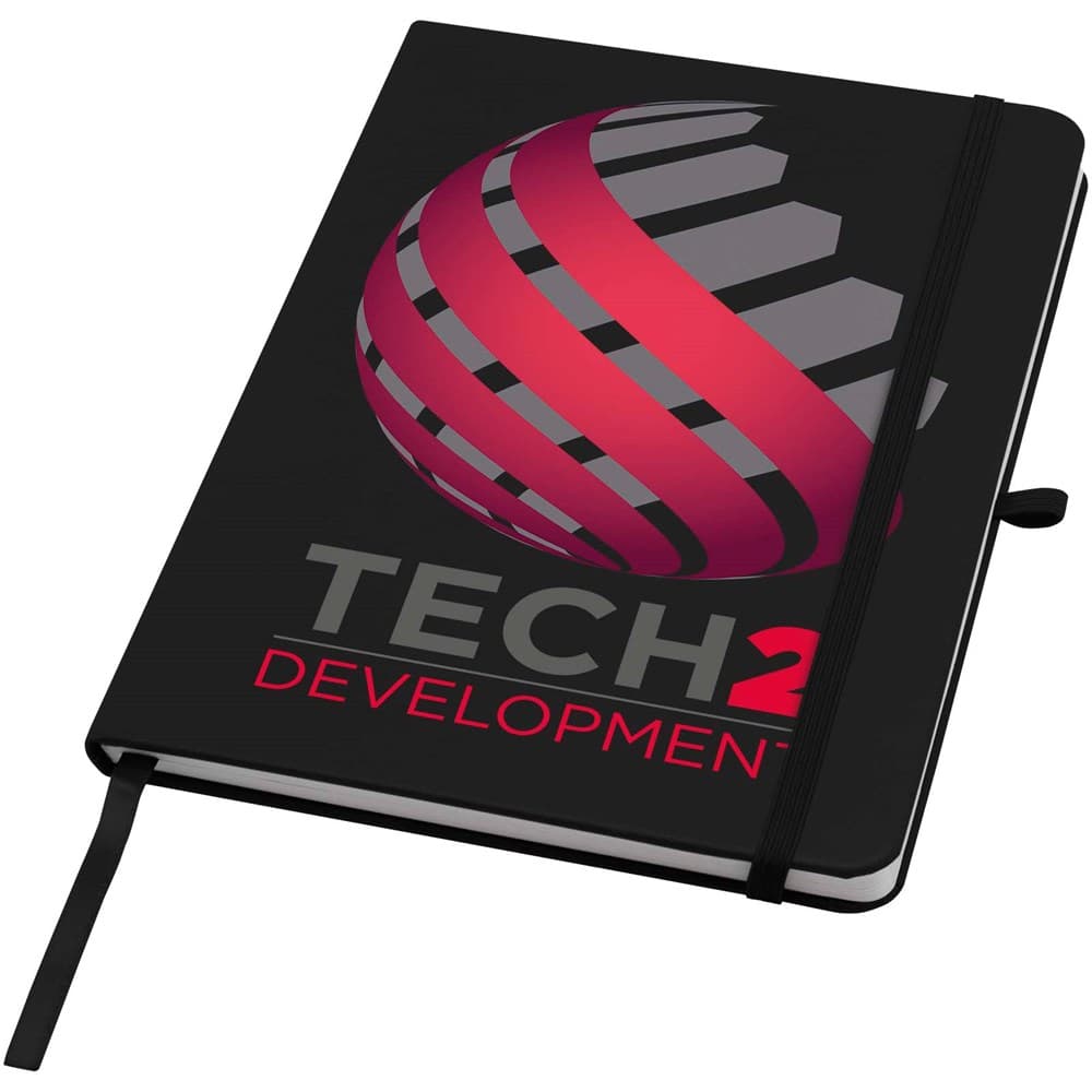 Teak A5 gerecycled notitieboek met harde kaft en gelinieerde pagina's