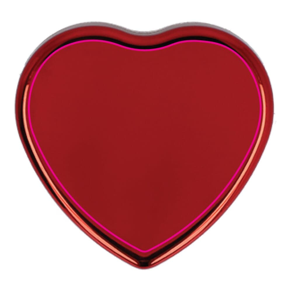 Platte metallic lippenbalsem in hartvorm Rood