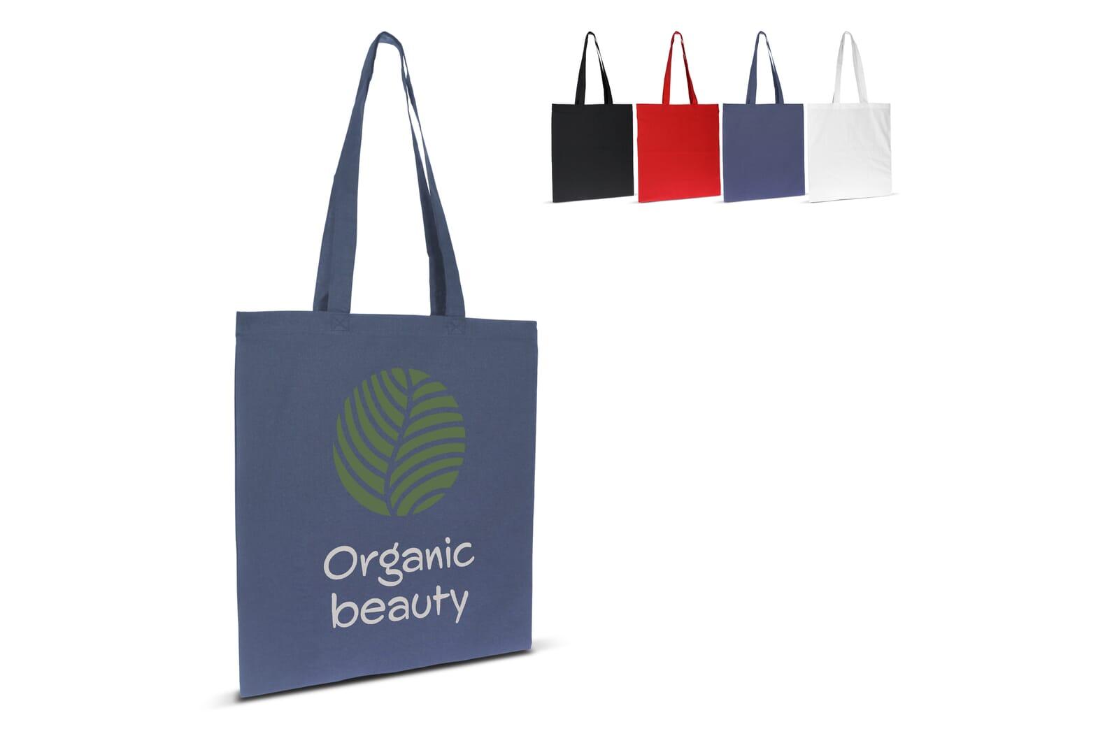 Schoudertas biologisch katoen kleur lang 140g/m² 38x42 cm Wit