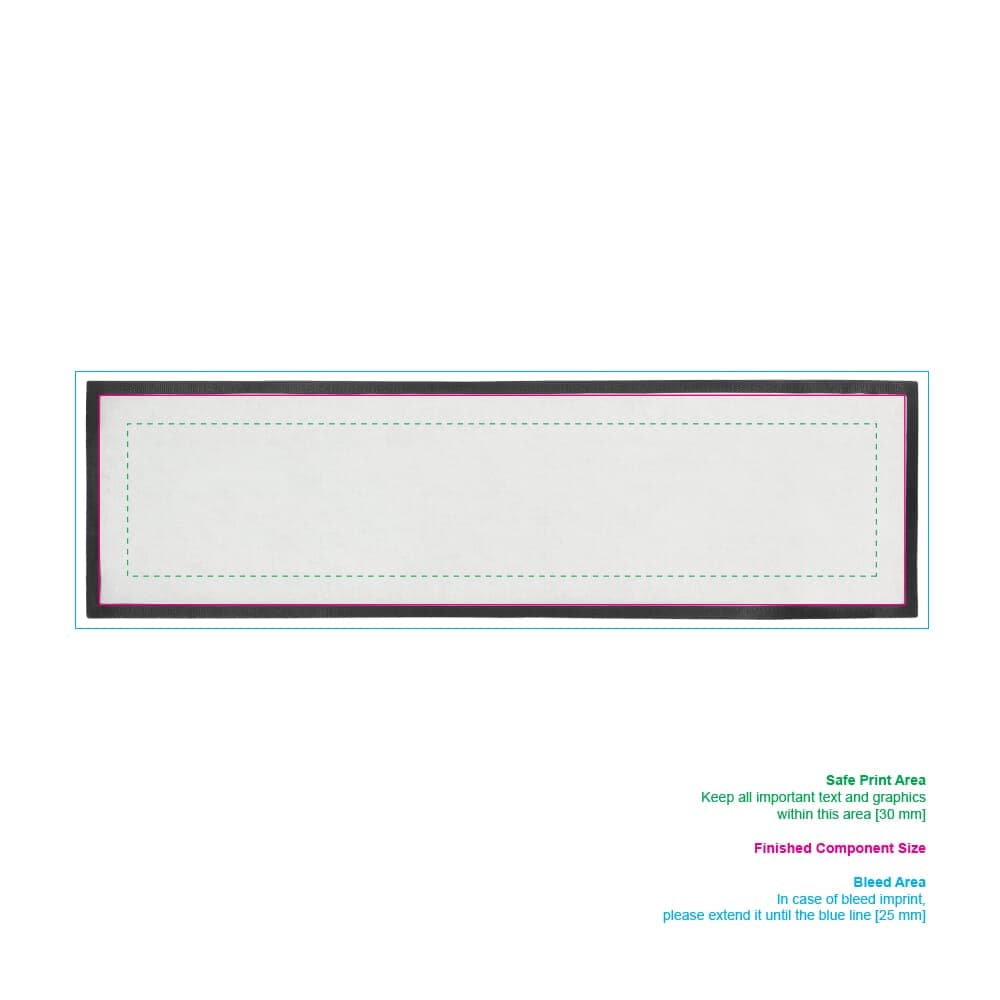 Bar runner sublimatie 88 x 25 cm Zwart
