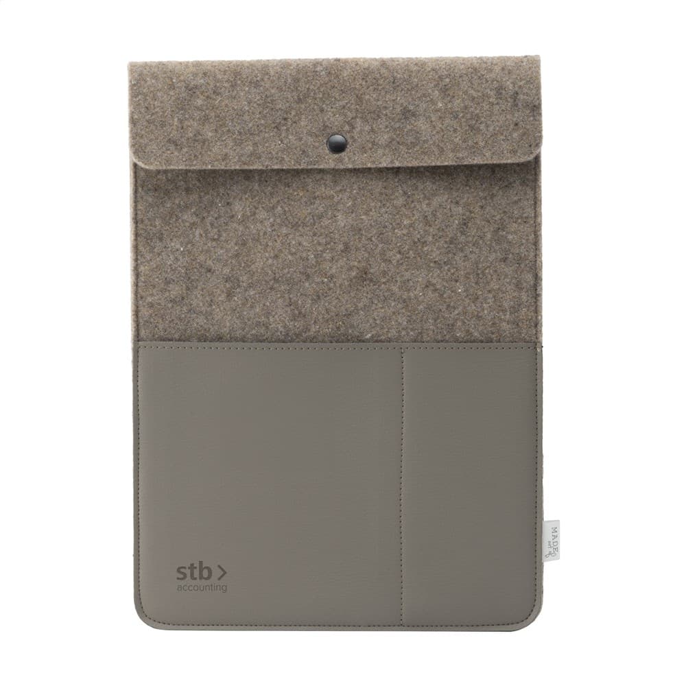 Recycled Felt & Apple Leather Laptop Sleeve Plus 16"