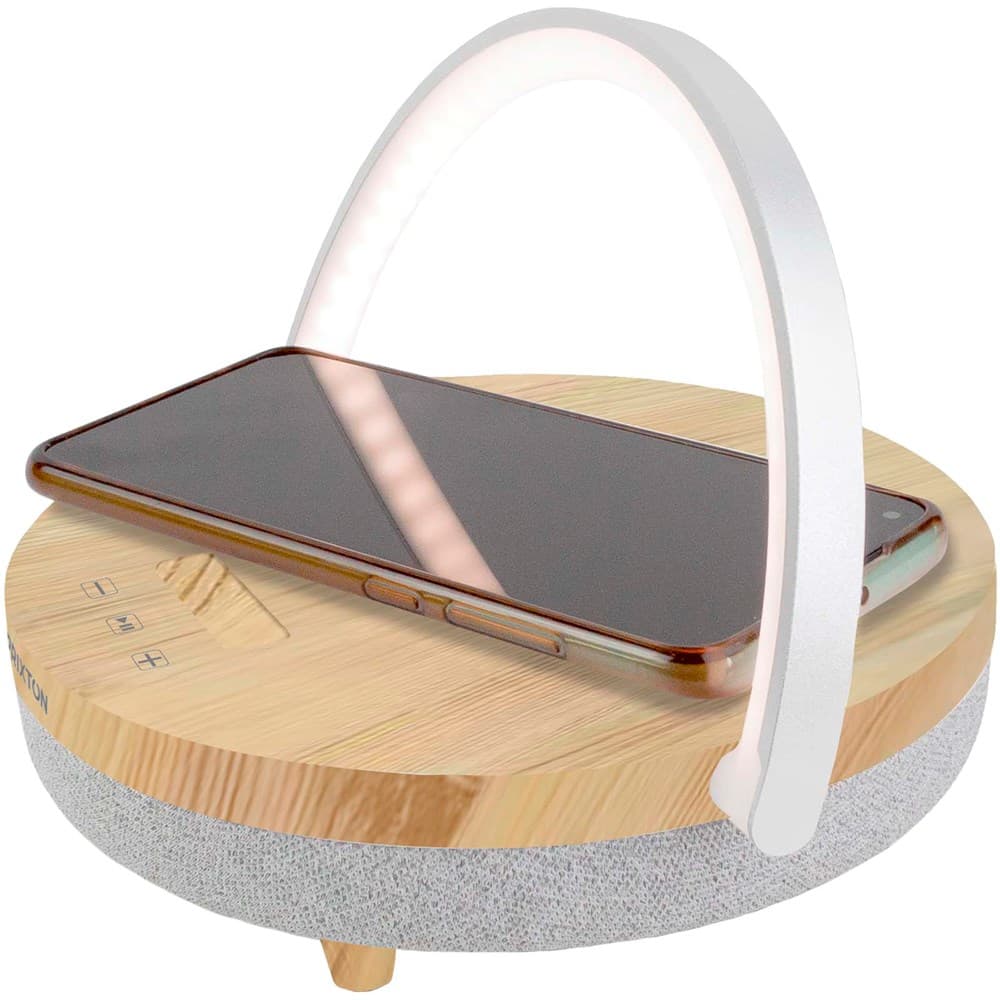 Prixton 4-in-1 Bluetooth®-speaker van 10 W met ledverlichting en draadloos oplaadstation