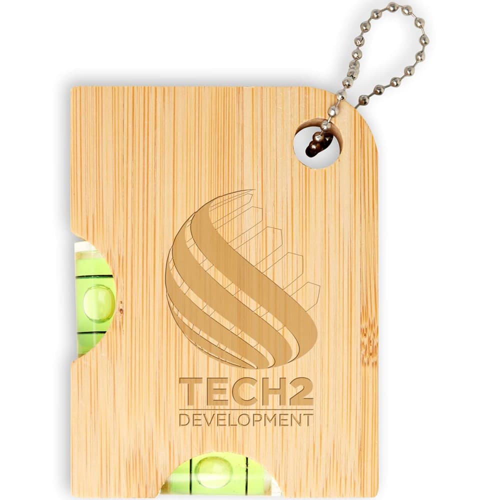 Levo flesopener van bamboe met waterpas 