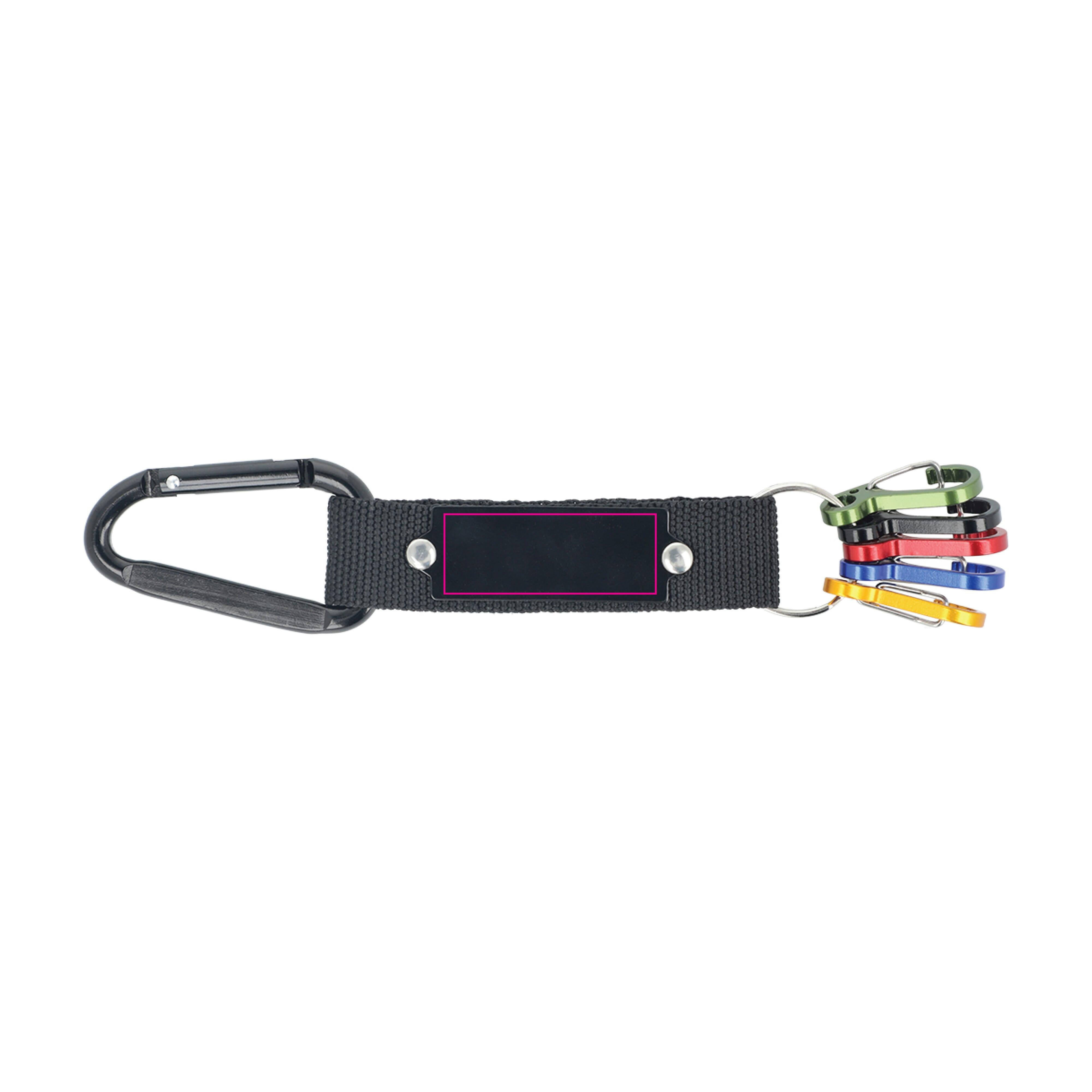 Karabijnhaak sleutelhanger Zwart