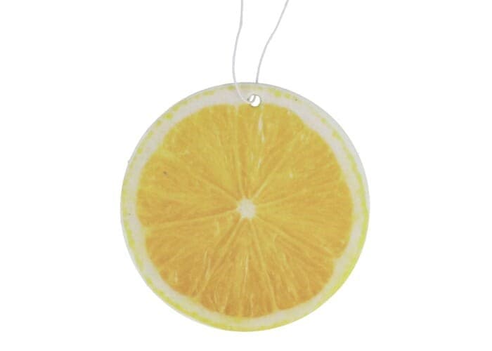 Auto luchtverfrisser rond met citroengeur