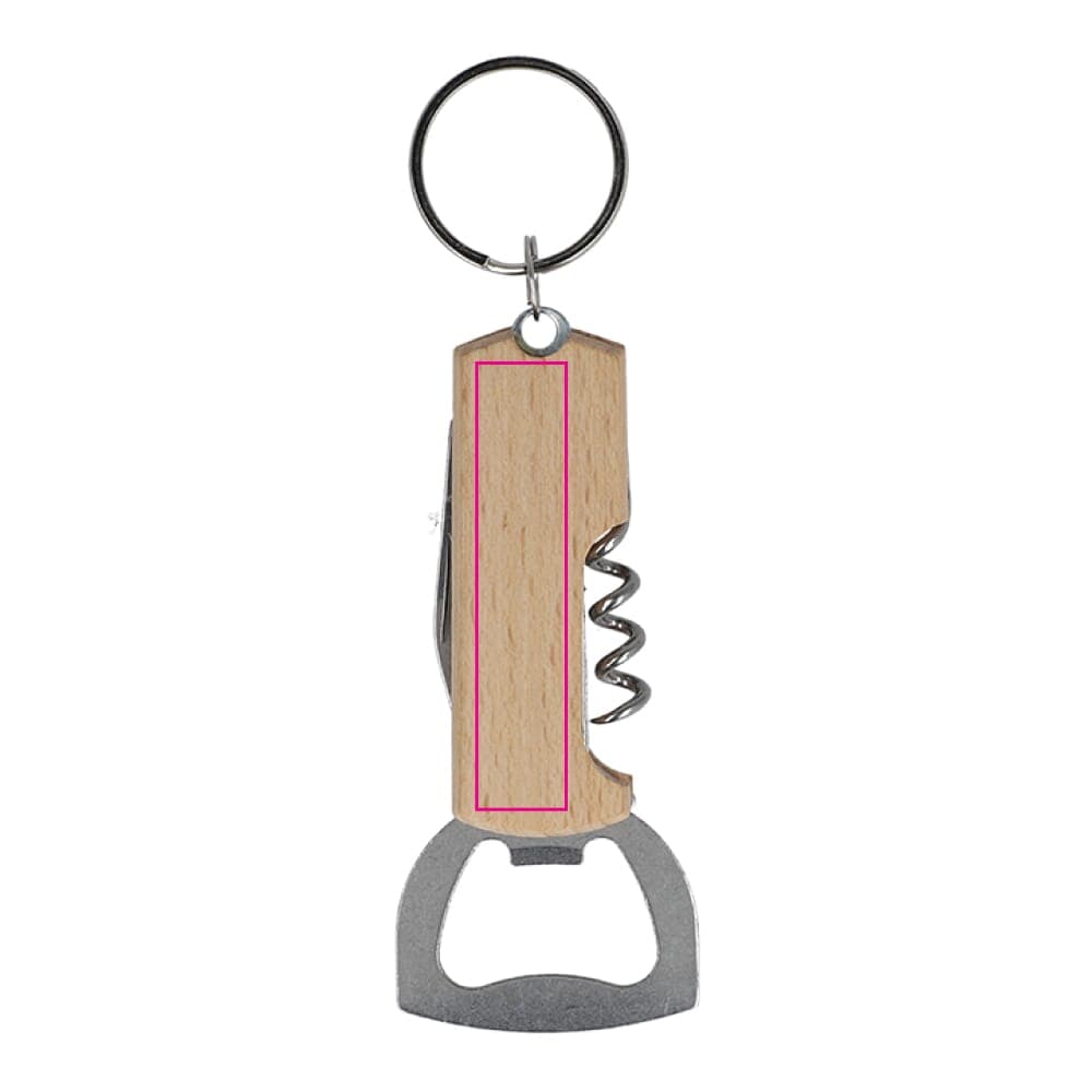 Bamboe wijn &amp; flesopener sleutelhanger Natuur