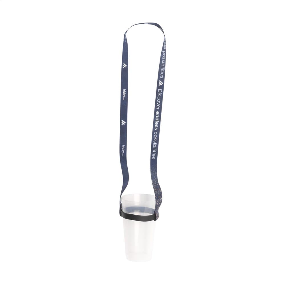 Lanyard Sublimatie RPET 1,5 cm met bekerhouder