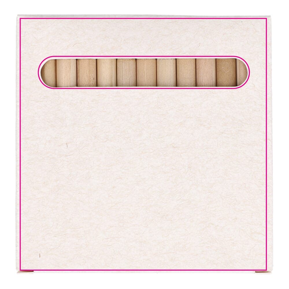 12 kleurpotloden in gerecyclede melkpakkenverpakking Ecru