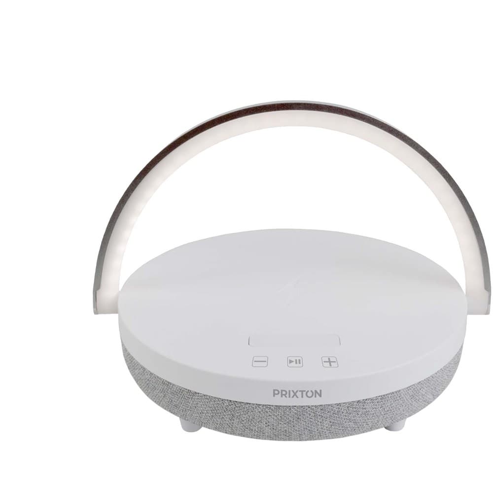 Prixton 4-in-1 Bluetooth®-speaker van 10 W met ledverlichting en draadloos oplaadstation