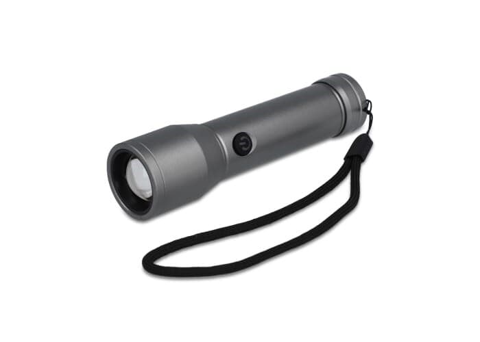 Oplaadbare IPX4-zaklamp van gerecycled aluminium