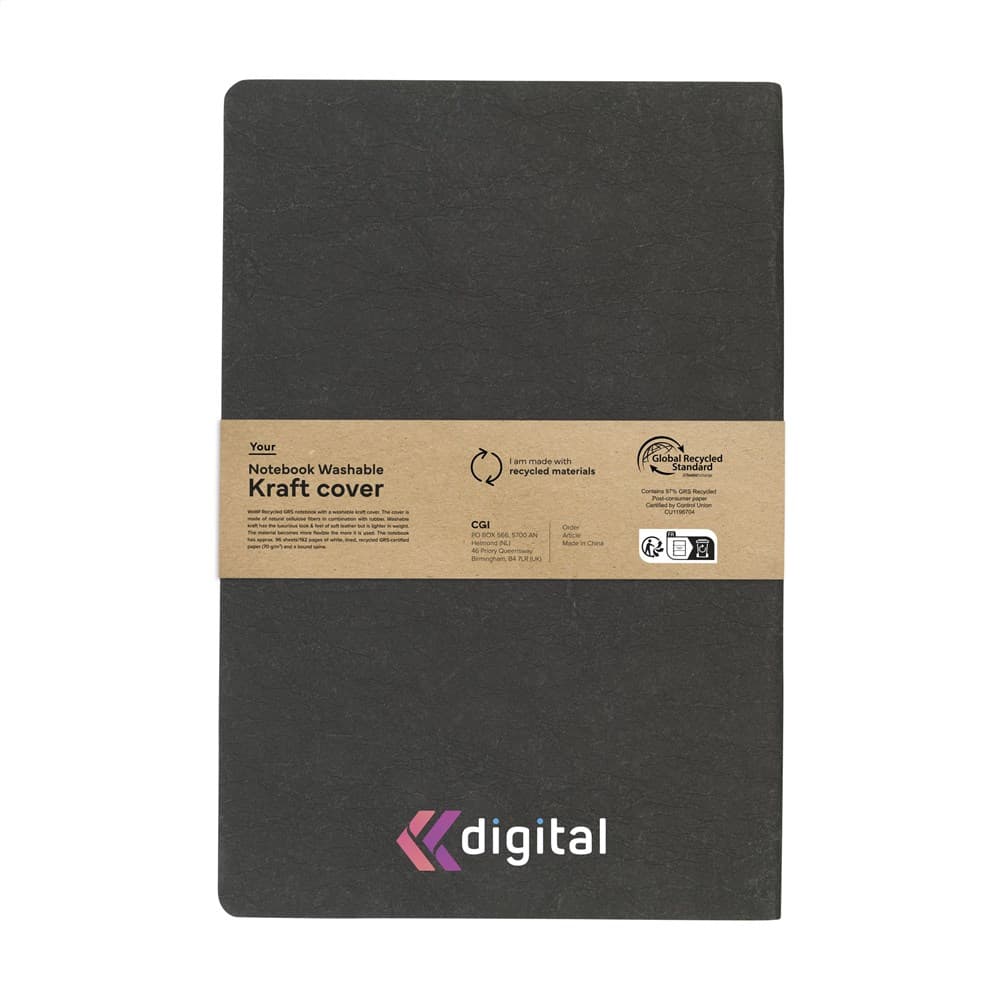 Notebook GRS Washable Kraft Cover A5 notitieboek