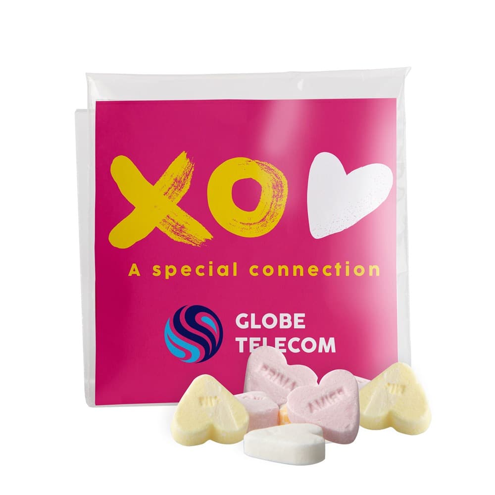 Transparant gevuld zakje snoep