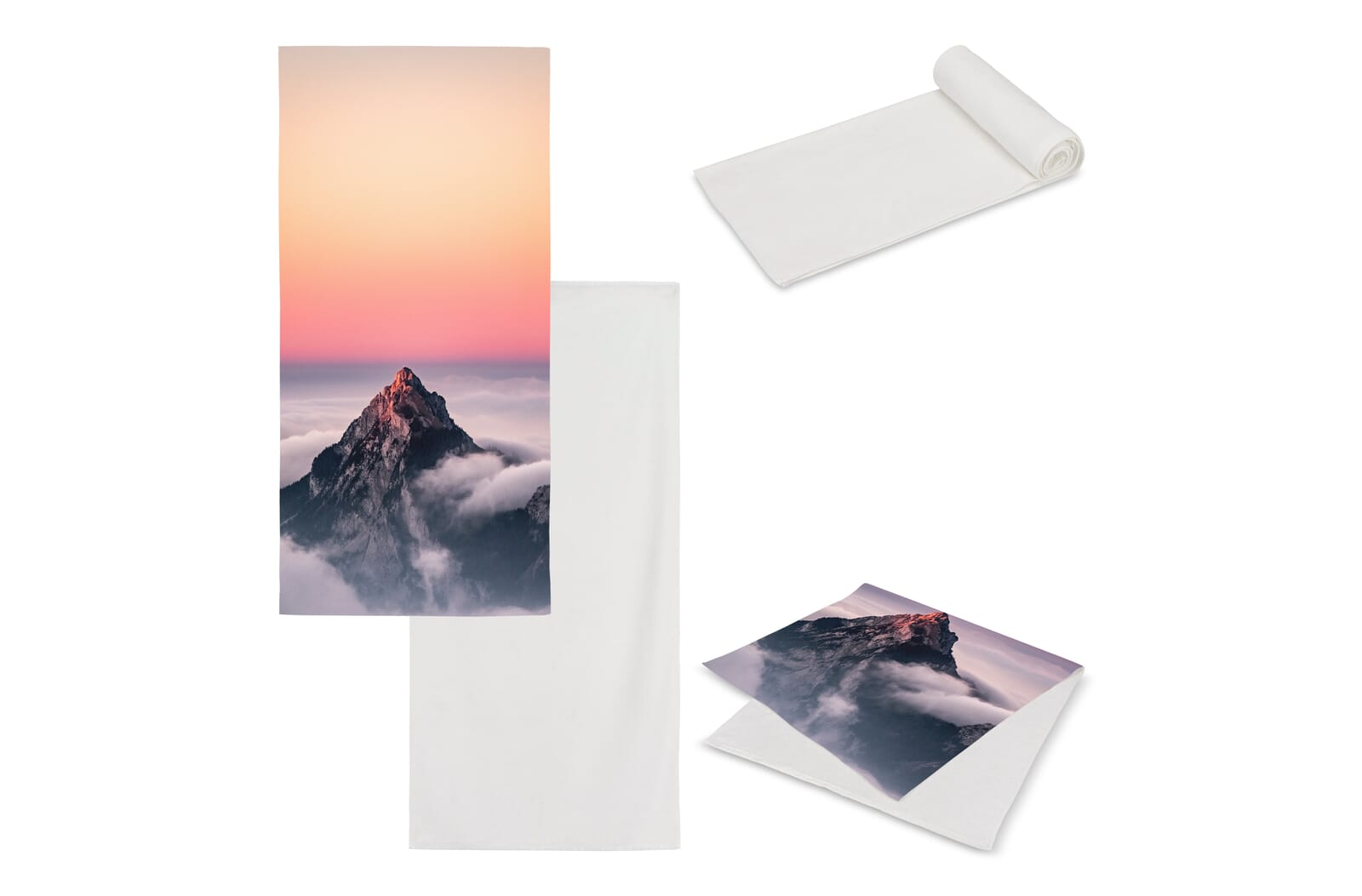 Dubbelzijdige handdoek sublimatie 70 x 140 cm 400 g/m² Wit