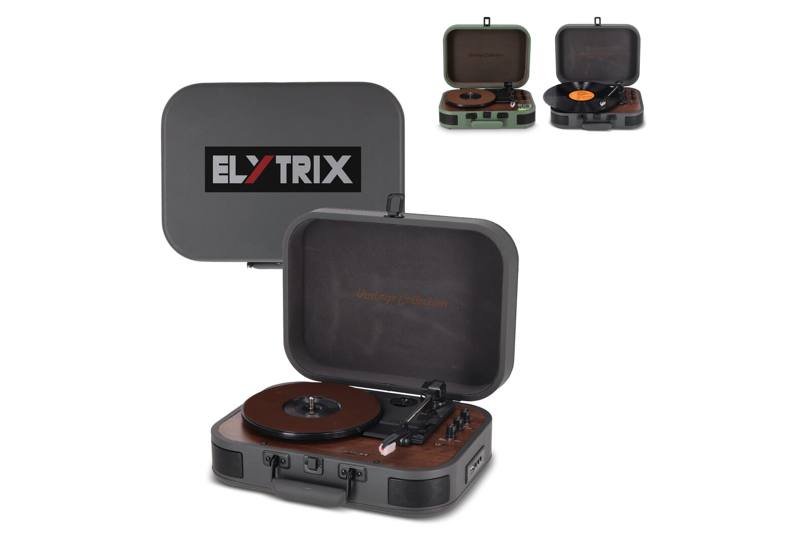 MT-207|Muse Vintage platenspeler met BT-out Donker Grijs