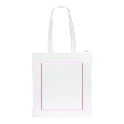 Schoudertas biologisch katoen kleur lang 140g/m² 38x42 cm Wit