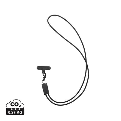 Terra RCS gerecycled PET telefoon lanyard 60W oplaadkabel