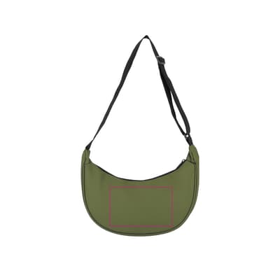 PU-gecoat R-PET 600D halve maan sling tas Grijs