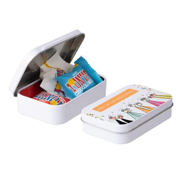 Groot scharnierblik met snoep Groot scharnierblik met snoep