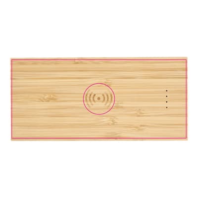 Powerbank met Draadloos Opladen Bamboe 8000 mAh Natuur