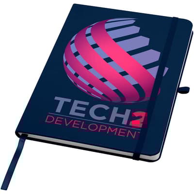 Teak A5 gerecycled notitieboek met harde kaft en gelinieerde pagina's