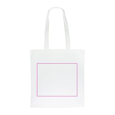 Schoudertas biologisch katoen kleur lang 140g/m² 38x42 cm Wit