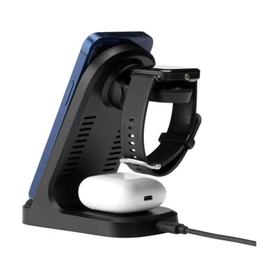 Triple-Up RCS Recycled ABS Wireless Charger Stand