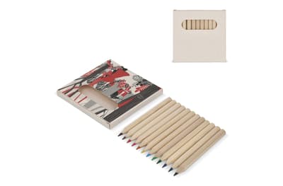 12 kleurpotloden in gerecyclede melkpakkenverpakking Ecru