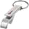 Tao fles- en blikopener van RCS gerecycled aluminium met sleutelhanger